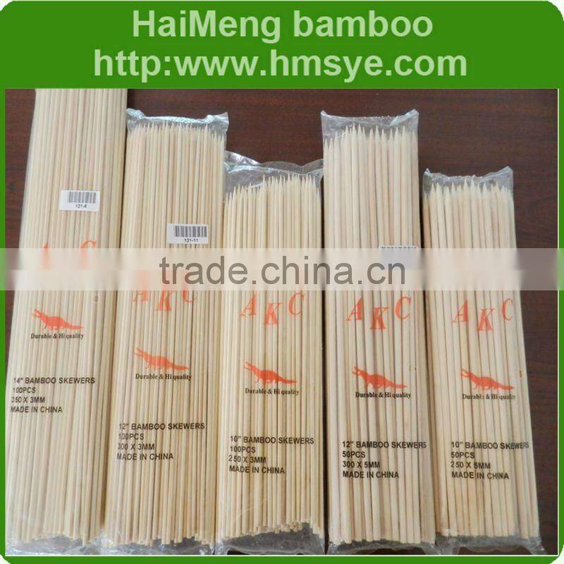 custmize size natural BBQ skewer wooden
