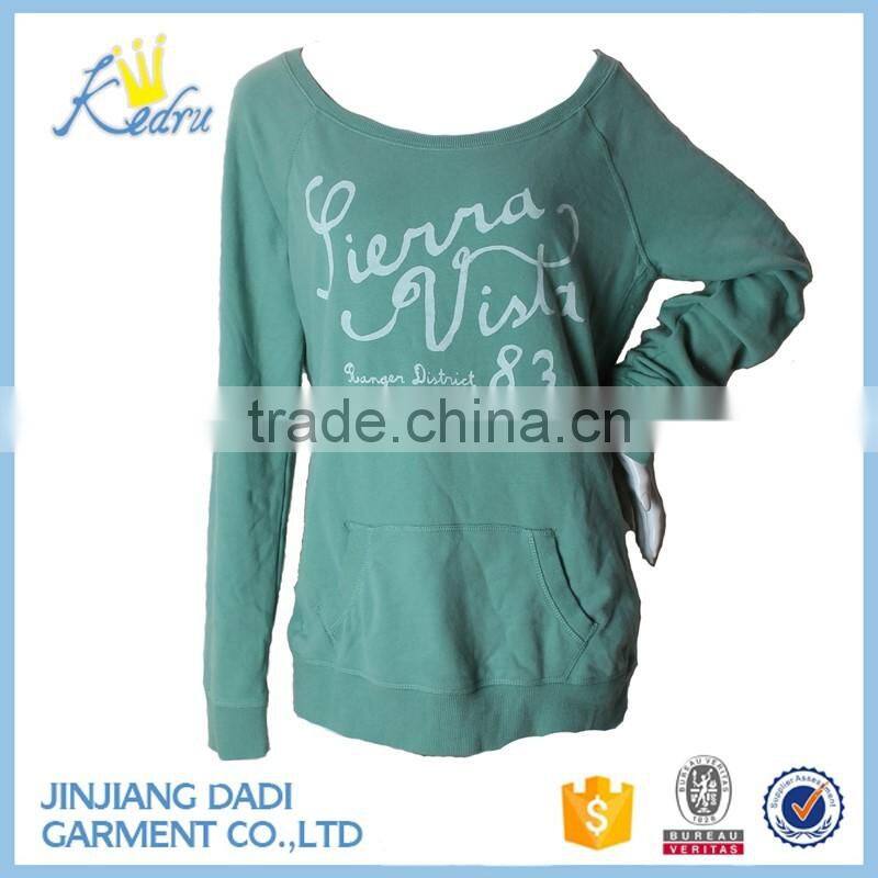 Lady Printing Round Neck Hoody