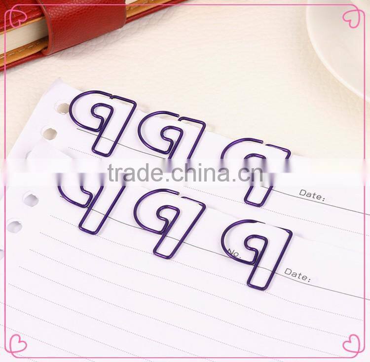 Custom assorted music note deign metal wire paper clips