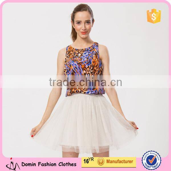 Woman Charming Lady Fashion White Midi Mesh Skirt with Golden Foil