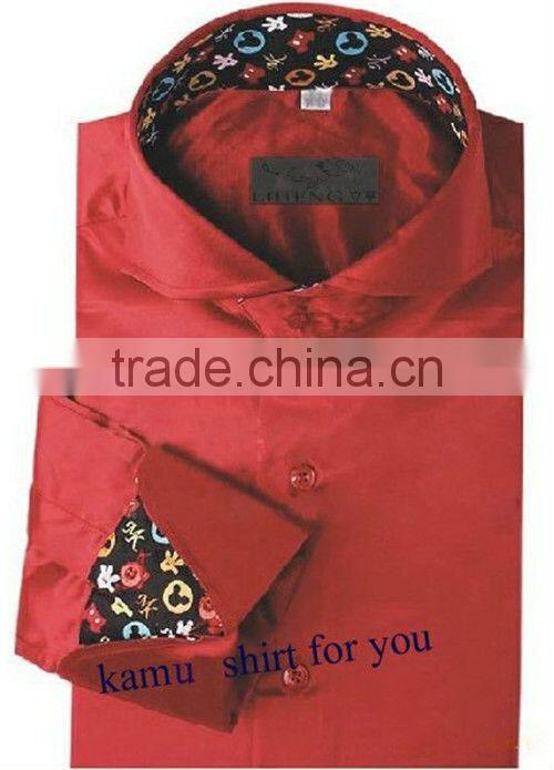 Latest design satin shirts for man italian style shirts