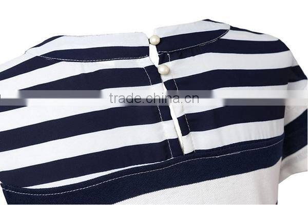 HD-D265 Wholesale elegant fashion women bodycon stripped cotton dress/ladies casual dress