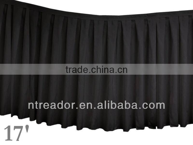 21' black polyester table skirting designs
