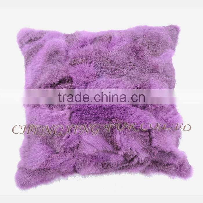 CX-D-17A Super Quality Winter Genuine Tibetan Sheep Rabbit Fur Decorative Pillow Case