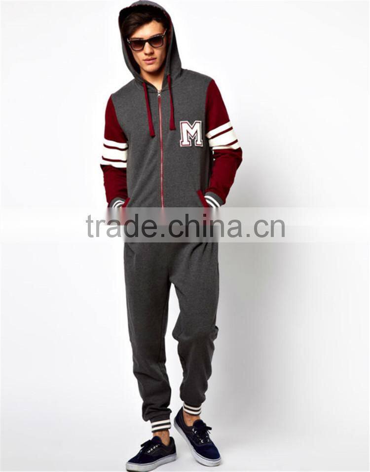 PA0026A custom adult onesie 100 cotton jumpsuits with hood