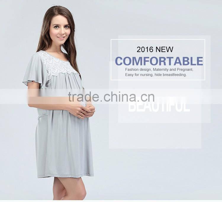 Wild Maternity Clothing Printing Breastfeeding Clothes Loose and Comfortable Nursing Dress