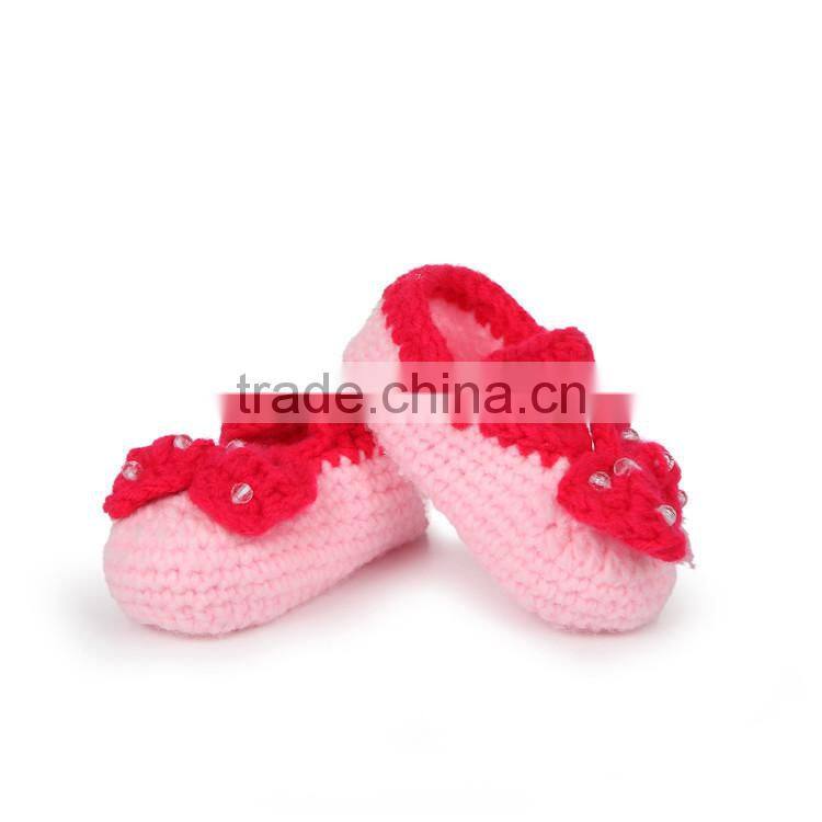 Sequin Instep Strap New Design Handmade Crochet Baby Shoes