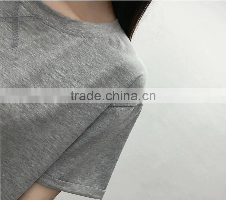 Summer on the new 2017 loose joker pure color clothes made of pure cotton