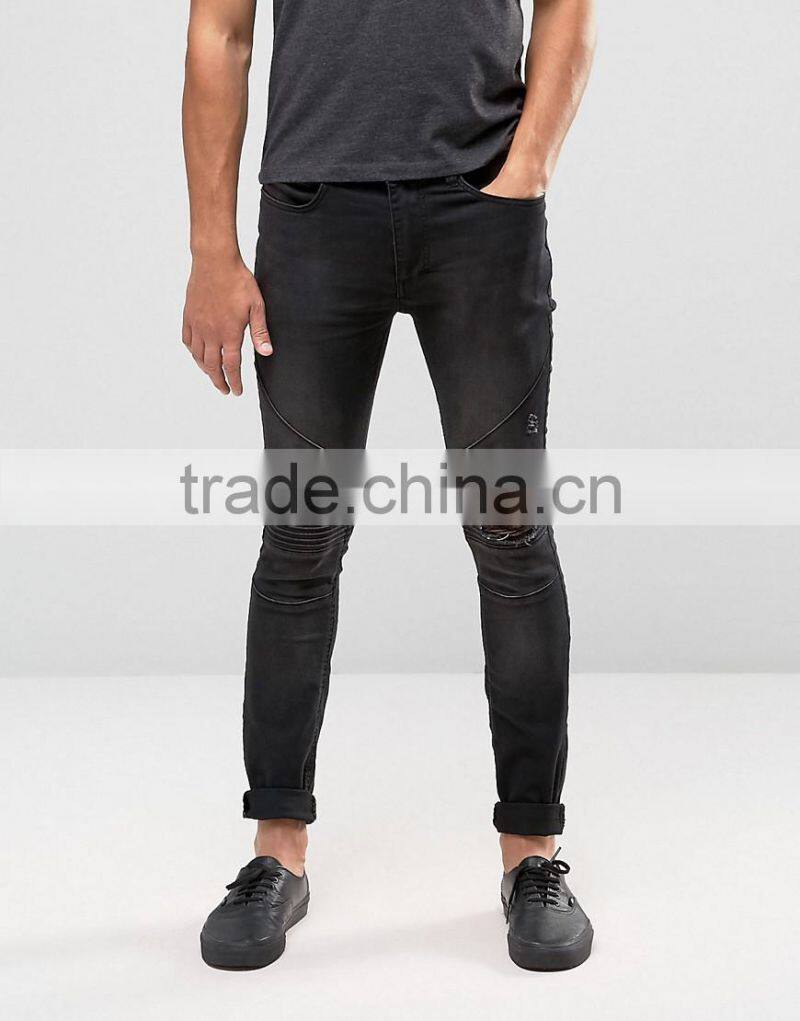 destroy holey slim fit flex stretch skinny leg jeans for man