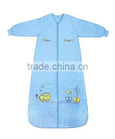 China alibaba applique wearable cotton wholesale animal baby sleeping bag with sleeves