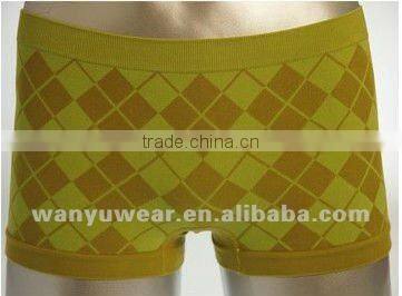 lady checkered cotton seamless underwear boyshort panty