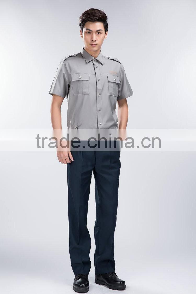 Juqian WOOL /POLYESTER mixed round neck black mens security uniform pullover security sweater