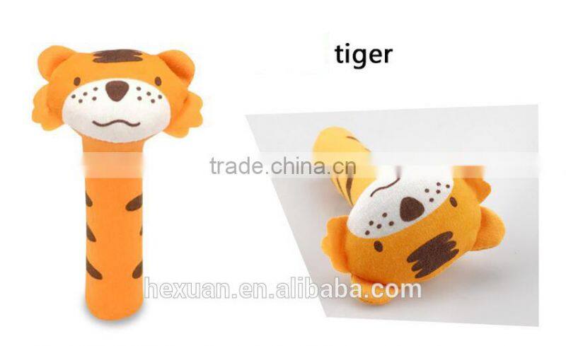 Soft Baby Kid Toy Ring Bell BB Baby Plush Rattle Squeaker Early Educational Doll Rod 0M+ Cute Cartoon Animal Musical Plush Toy