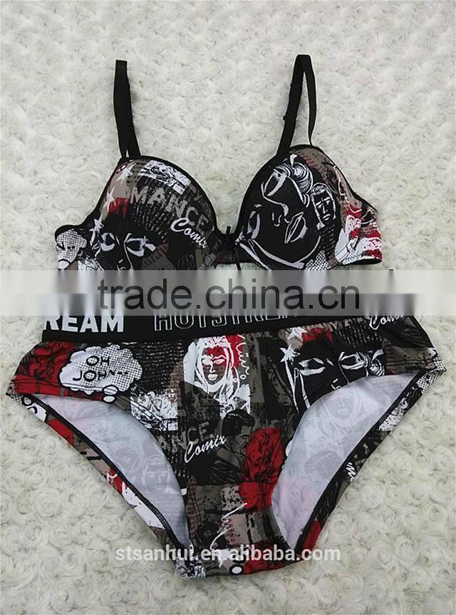 Fashion special printed junior underwear top young girl bra