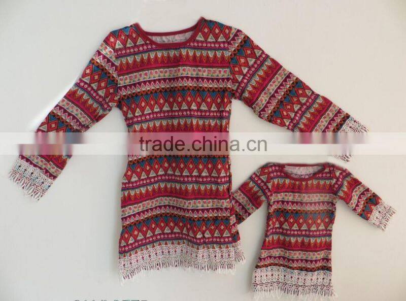 LY-105 new spring dress mom and daughter dress family clothing boutique new arrival