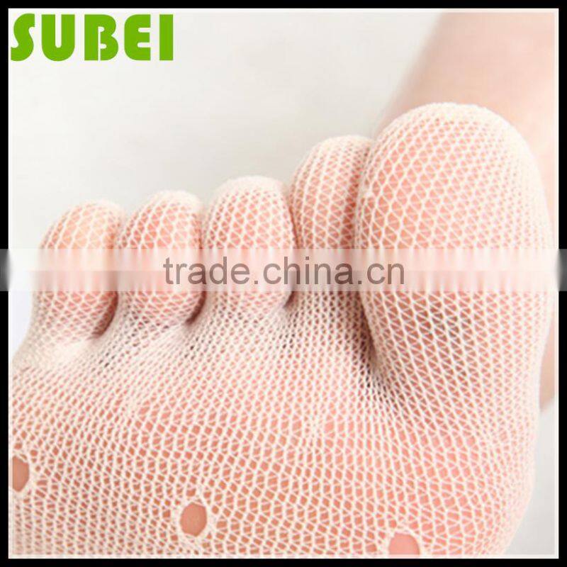 Women summer thin five finger silk boat socks ,lady invisible low cut out toe socks