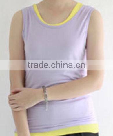 Simple Design Cotton Tank Top Sleeveless Undershirt for Woman