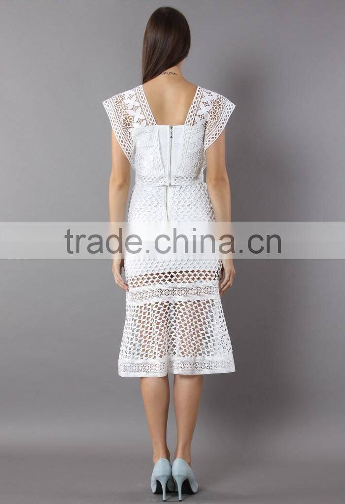 2016 Guangzhou Shandao New Design Summer Hot Selling Women Party Wear Black Slim Fit Lace Long Skirt Models