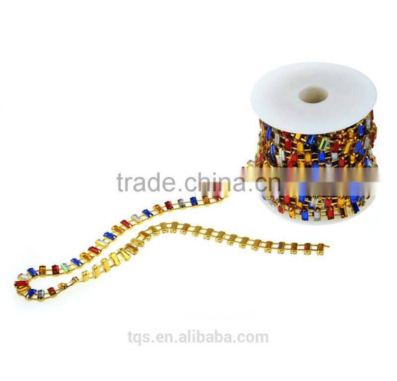 Wholesale Colorful Square Rhinestone Trimming