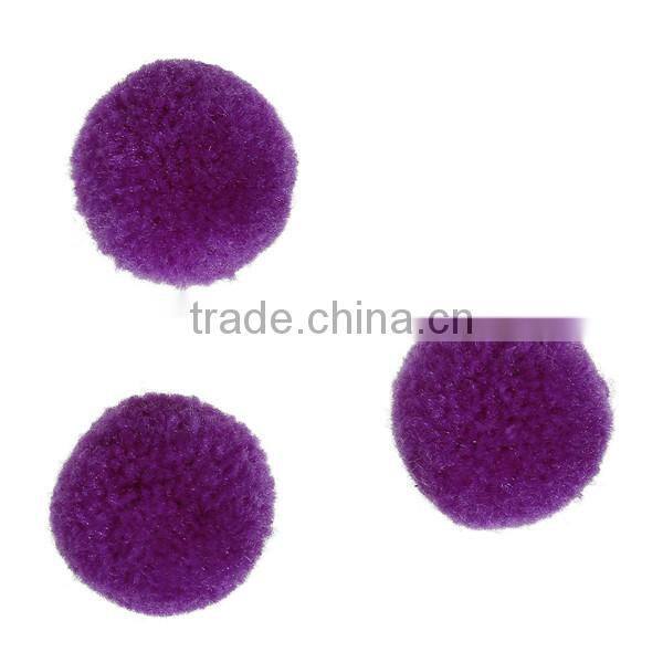 Cashmere Pom Pom Balls DIY Craft Decoration Purple Round 20mm Dia.