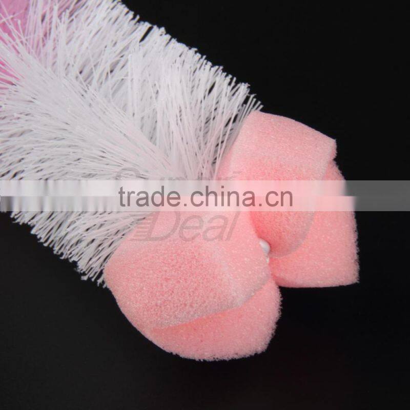New 360 Degree Rotating Spin Sponge Brush Baby Milk Feeding Bottle Nipple Cleaning Scrubber Brushes