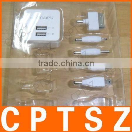 2USB wall charger pro for ipad,ipad2,New ipad,iphone,ipod&USB powered devices