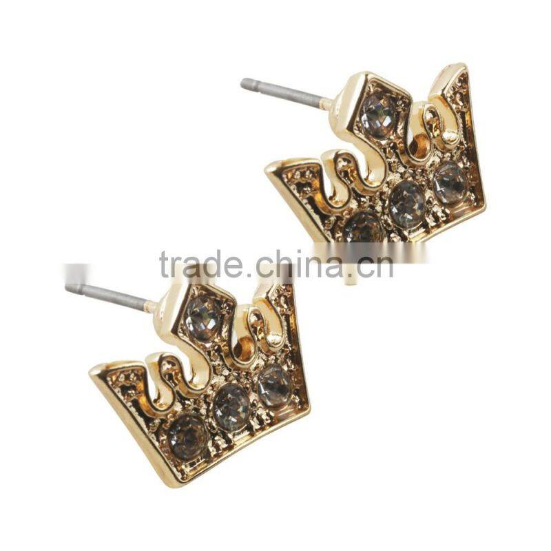 Sterling Bohemian Dubai Crown Jewelry Hiphop Earrings For Unisex Wholesale