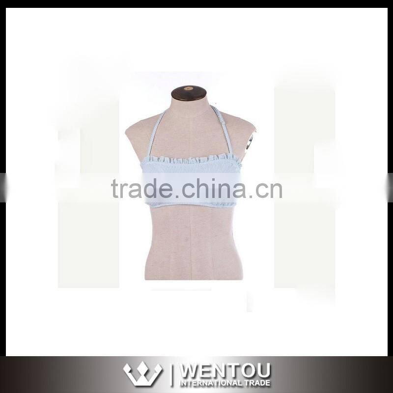 Wholesale Monogrammed Seersucker Bandeau Bikini Tops