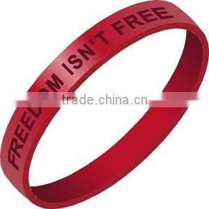 Hot promotion/embossed silicone bracelet/print silicone wristband/silicone bracelets