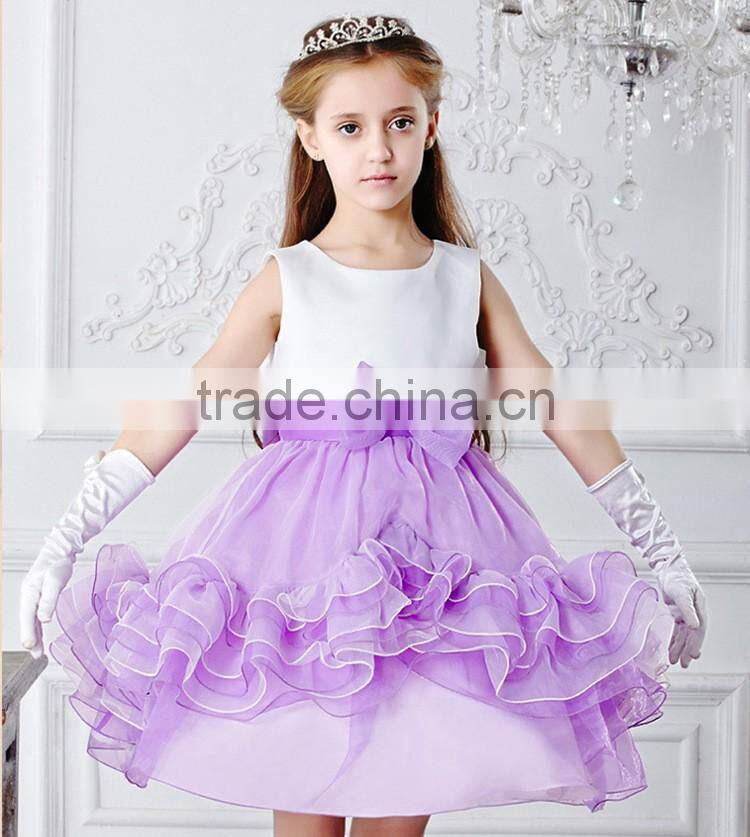 Butterfly tie kids lavender crochet dress girl wedding dress