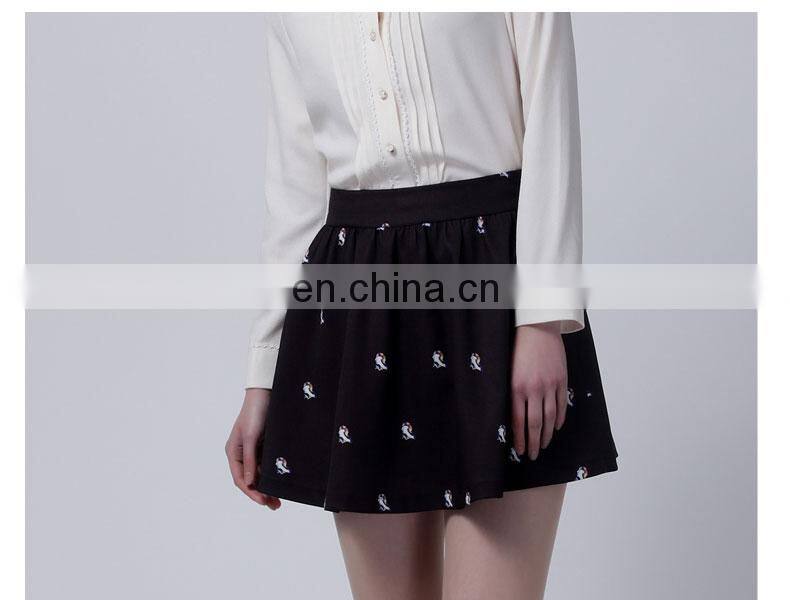 2014 summer new collection european printed A-shape mature women short skirt