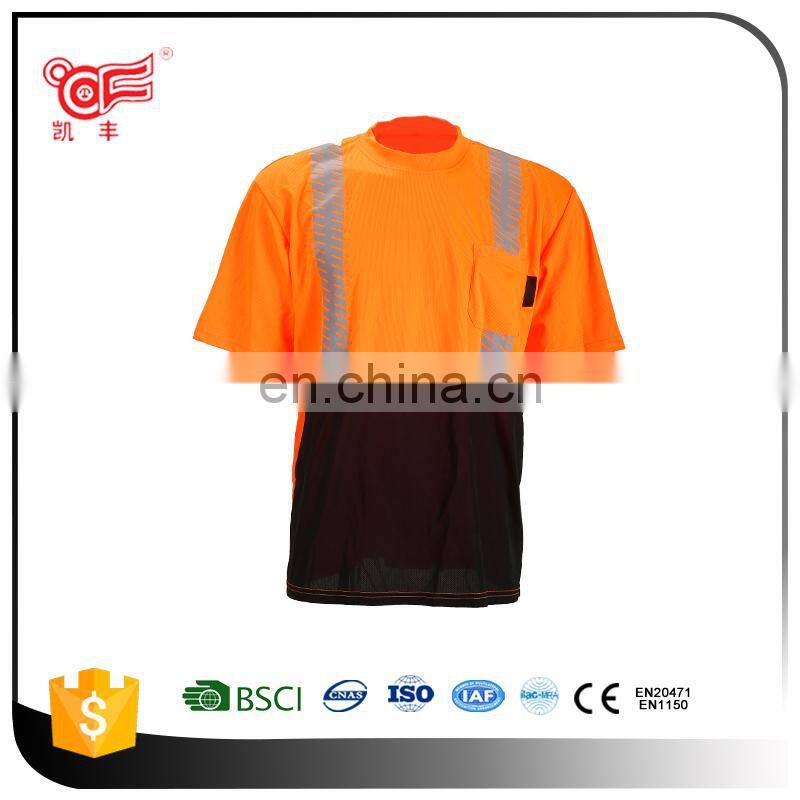 Hi vis OEM 100% cotton reflective t-shirt with BSCI certificate