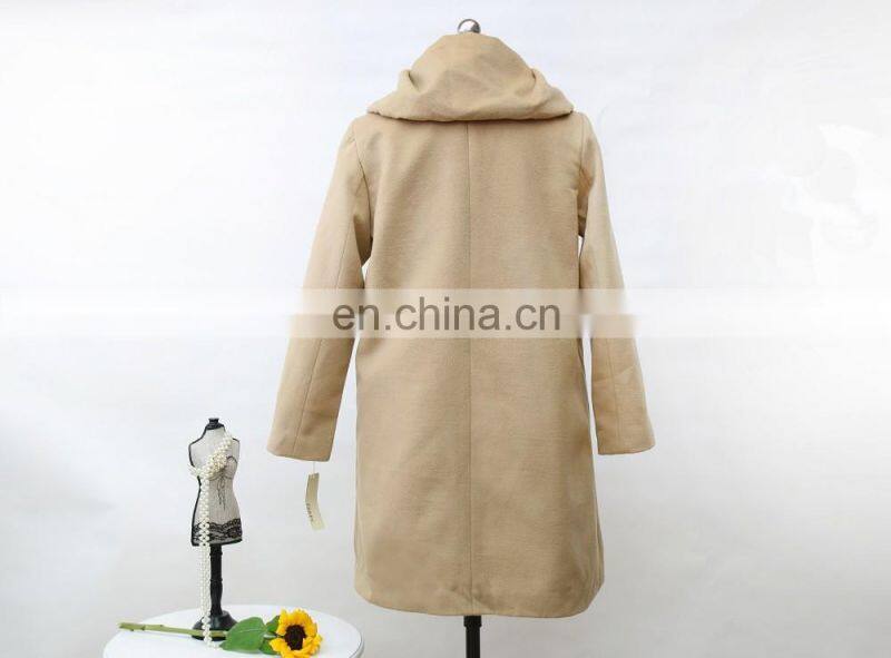 2016 new arrival ladies long large lapel wool coat