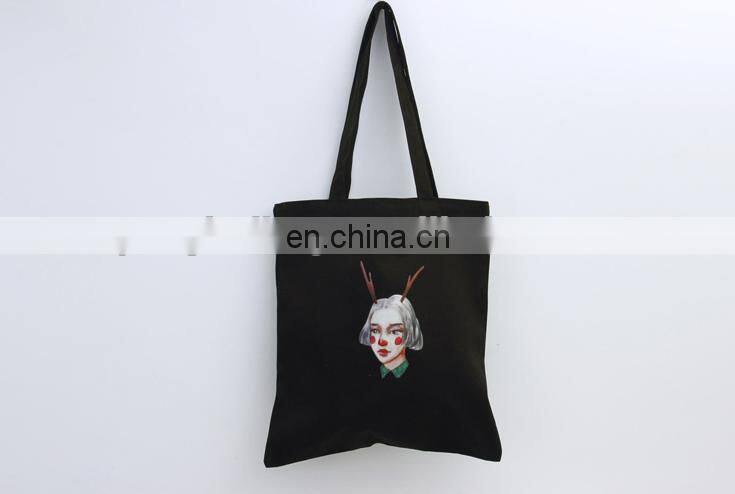 Wholesale UK Women Popular White Black Canvas Tote Bag