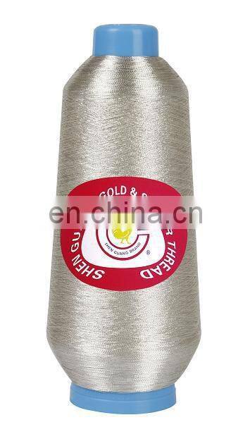 Pure gold metallic embroidery yarn with Doped viscose