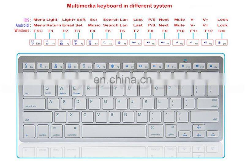 Universal ultra thin wireless external bluetooth keyboard for windows for ios for android for laptop tablet pc