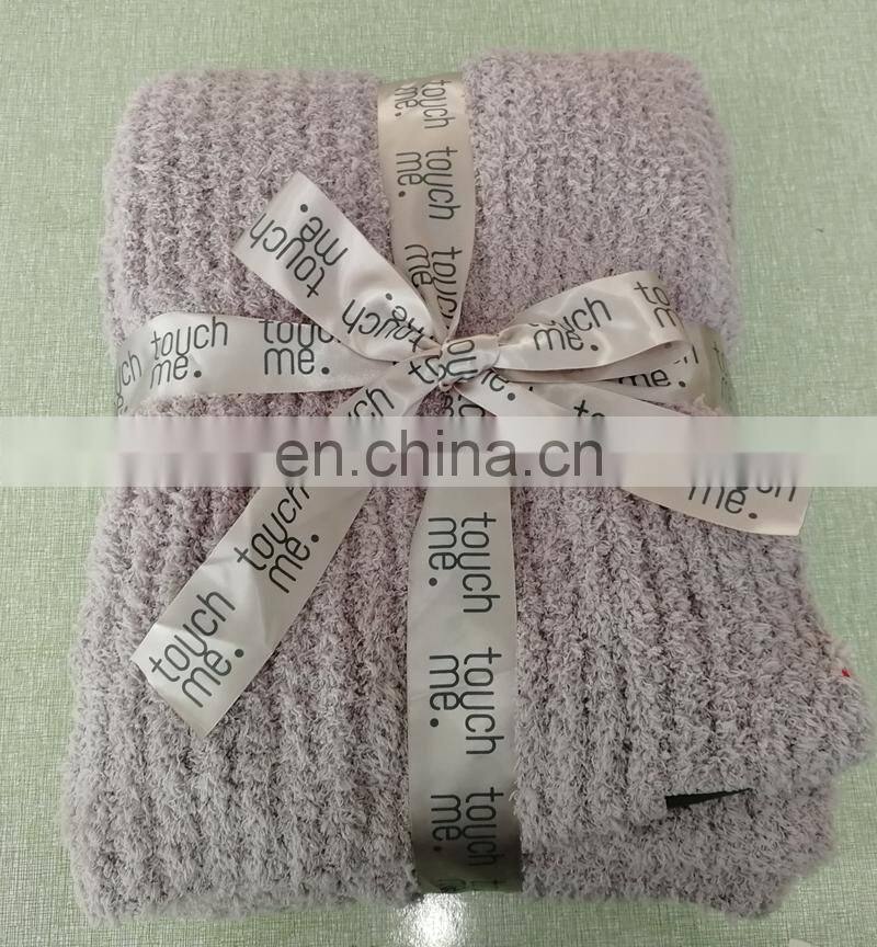 Barefoot Dreams super soft luxury best selling white color most new tech micro feather yarn knit baby adult throw blanket