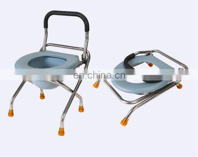 Simple and lightweight stainless steel toilet chair ultra high load-bearing disabled toilet Commode Chair