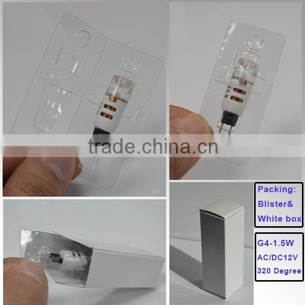 G4 LED lamp 12V 1.5W 80LM 30000hrs lifespan