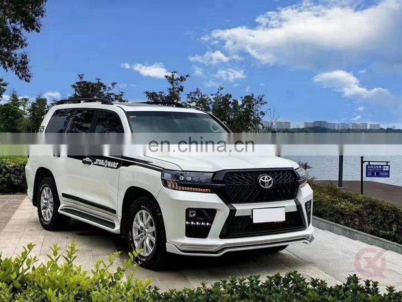 Runde PP Material For Toyota Land Cruiser Old Upgrade New Black Style Body Kit Front Rear Bumper Side Skirt Grille Headlight