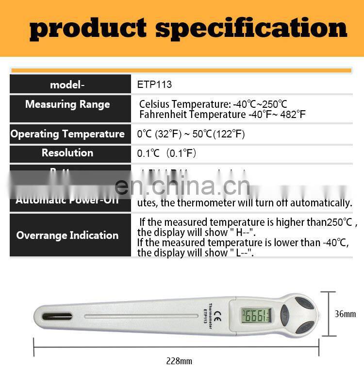 AllSun ETP113 Thermometer Handheld Digital BBQ Temperature Detector Contact Thermometer Kitchen Cook Tools