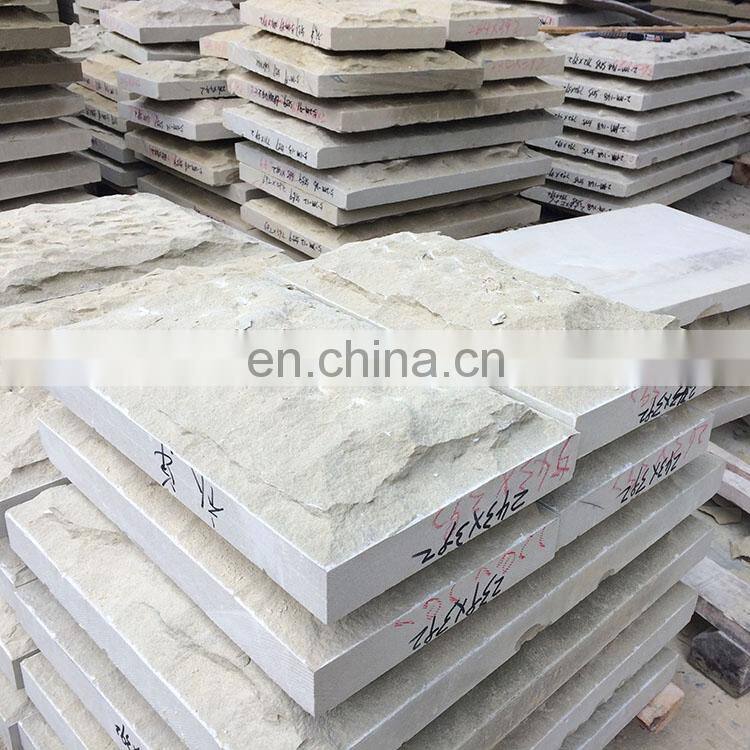 Cheap Natural Mosaic cultural stone Beige Sandstone For wall Customer Size