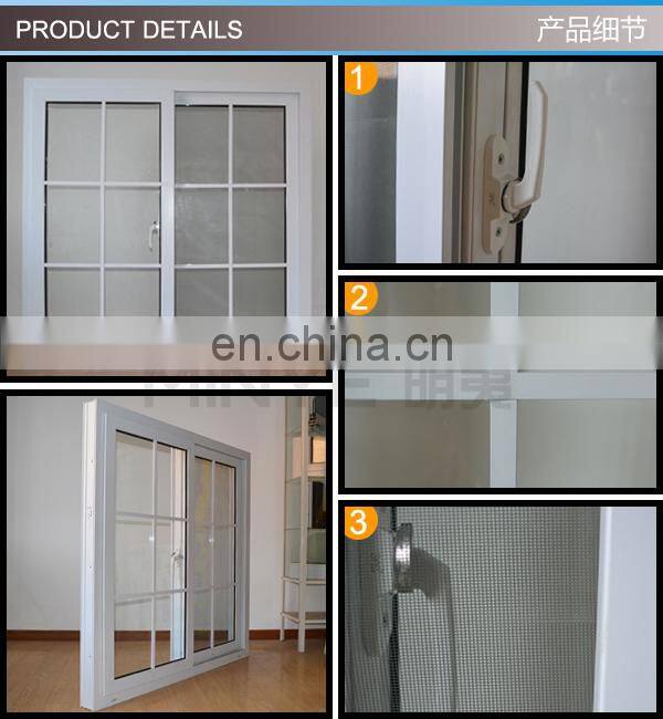 Minye Customized Screen Upvc Sliding Plastic Window 3 Track For Canada