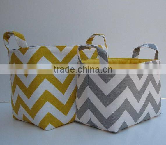 Cute Stripes Fabric Easter Basket Candy Halloween Bag