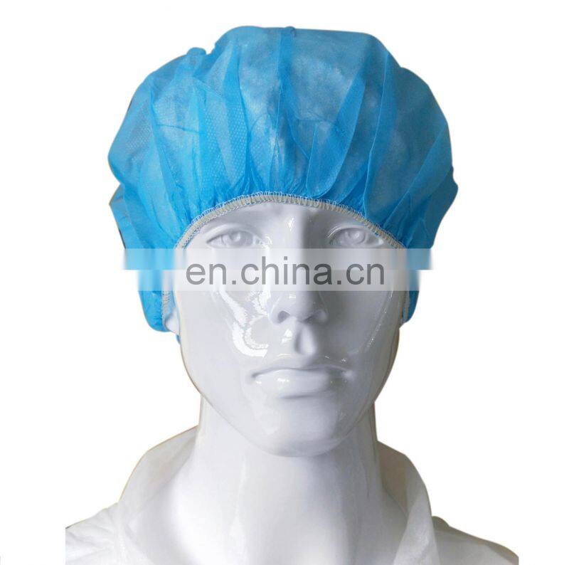 Single or Double Elastic Surgical Non Woven Bouffant Disposable Clip Cap
