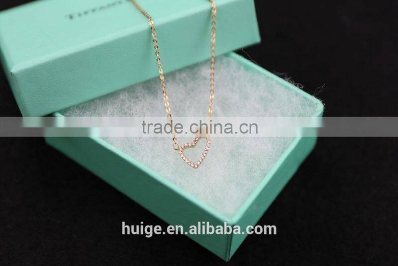 2015 new arrive fashion jewelry gold plated necklace witn a heart pendant
