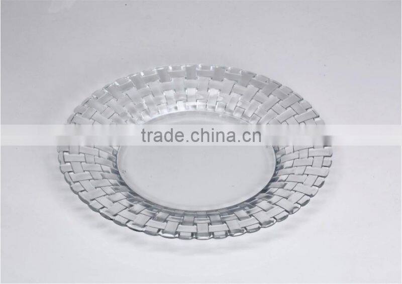 CE/EU/FDA/SGS/LFGB HIGH QUALITY DECORATIVE GLASS PLATE ,ROUND GLASS FRUIT PLATE,PAINTED GLASS PLATE