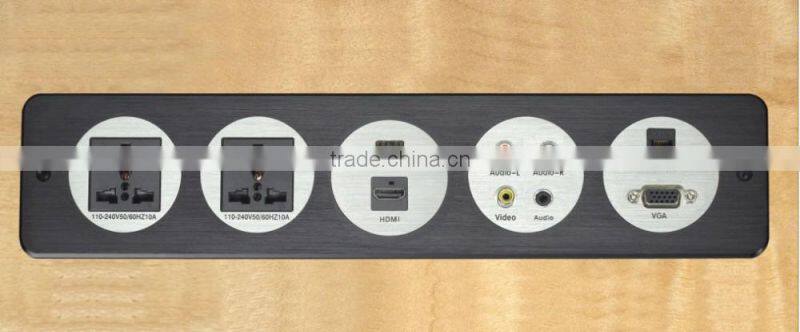 Double multi-function power socket, USB+DMI, Audio+Video, Network +VGA