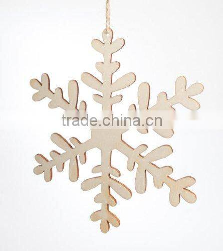 Cheap Price Wooden Crafts Christmas Ornament Wooden Carving Decoration Snowflake