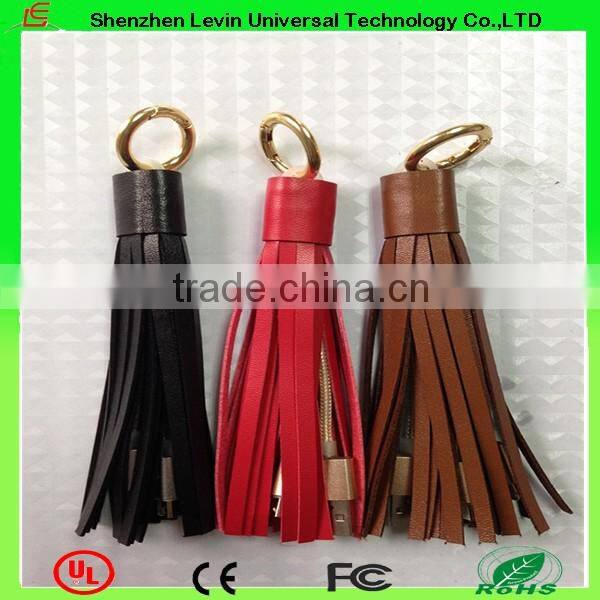 New Arrival Alibaba Leather Nylon Braided 2 in 1 Usb Cable For Iphone 5